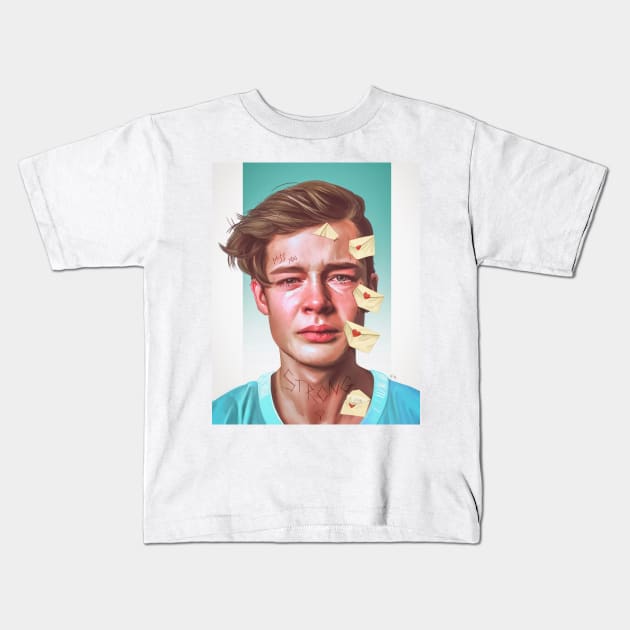 Crying boy Kids T-Shirt by ElenaM